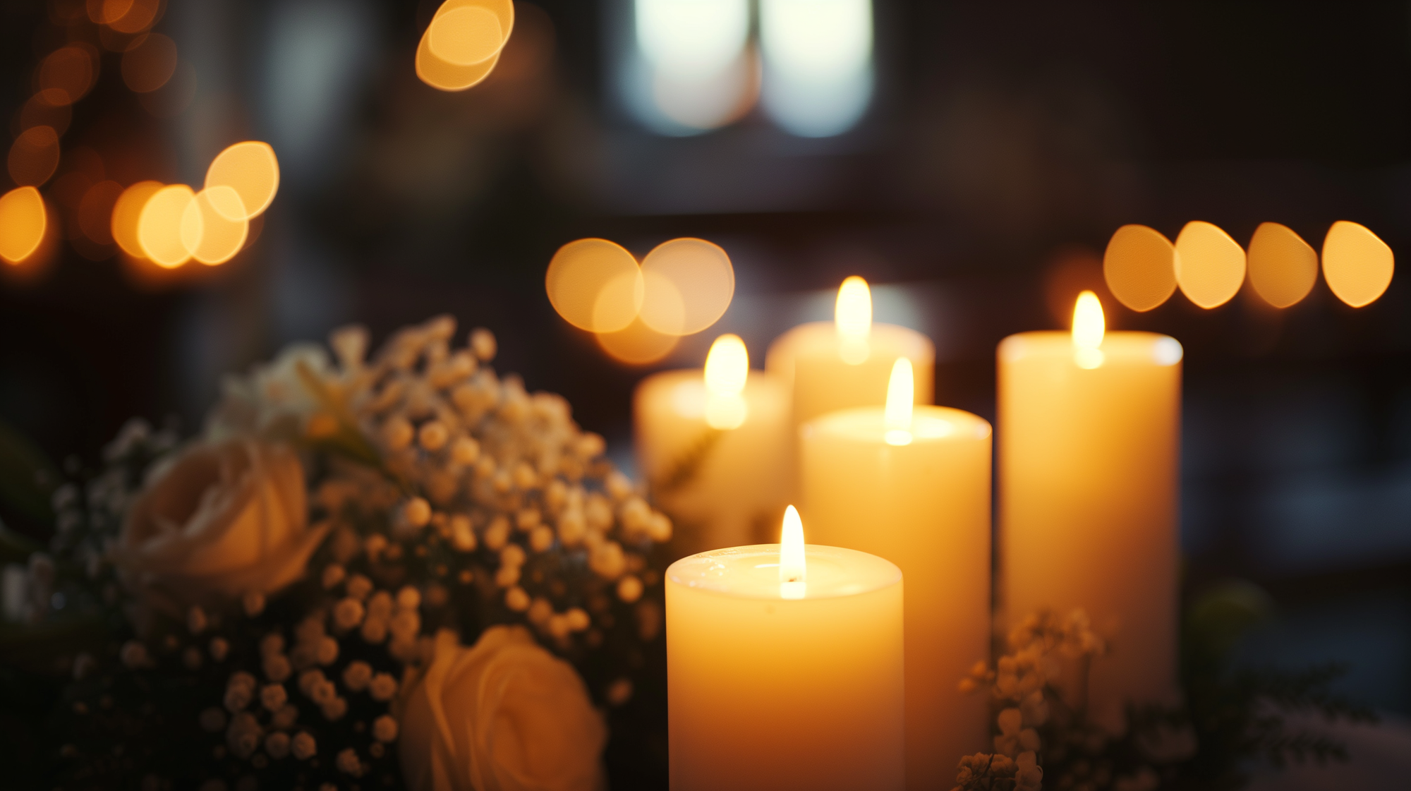 Bild mit brennenden Kerzen 